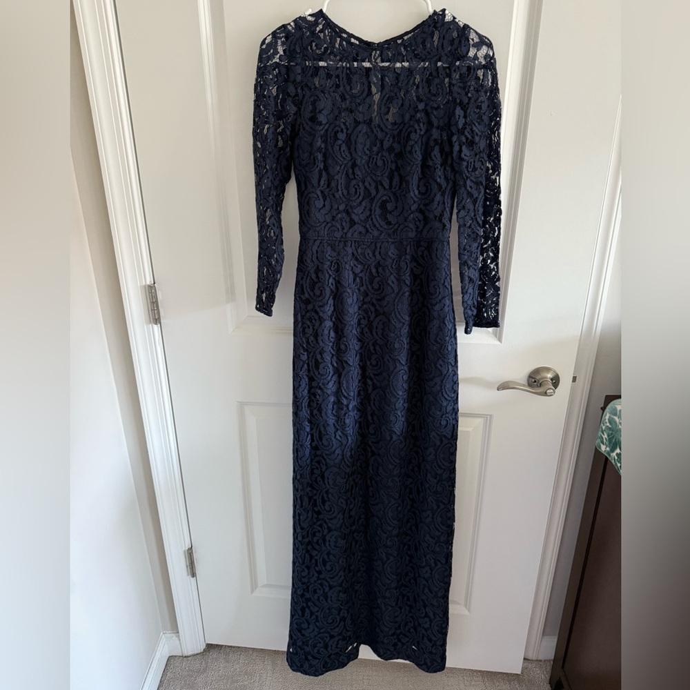 J. Crew Midnight Blue Lace Long Sleeve Dress